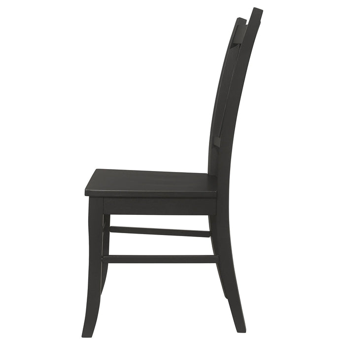 Marbrisa Wood Dining Side Chair Matte Black (Set of 2) - Walo Furniture