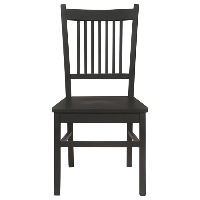 Marbrisa Wood Dining Side Chair Matte Black (Set of 2) - Walo Furniture