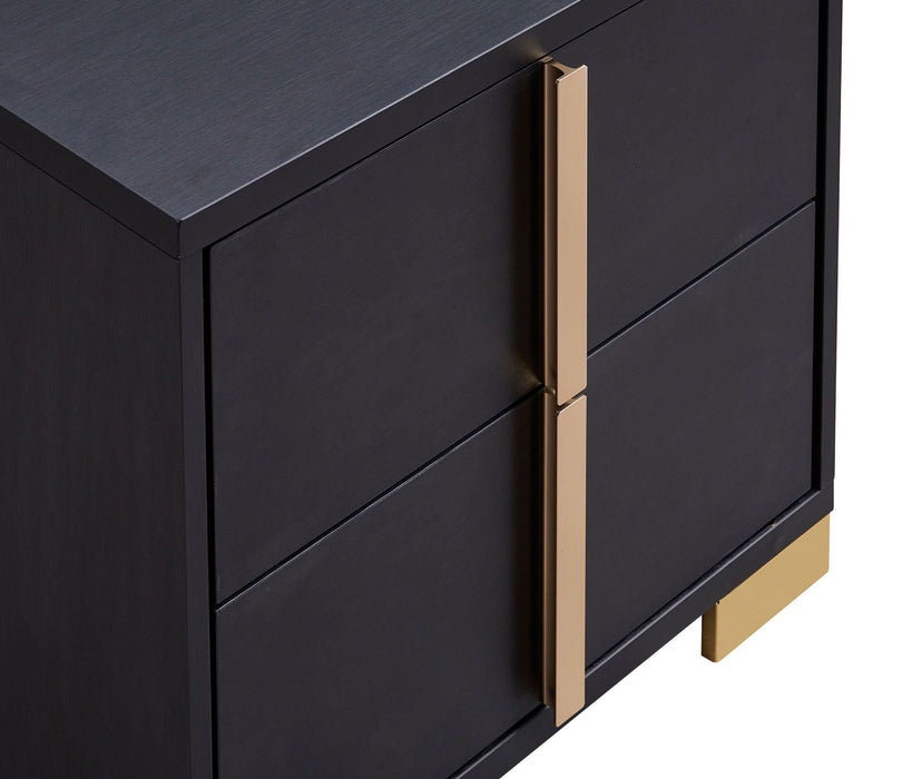 Marceline 2 - drawer Nightstand Black - Walo Furniture