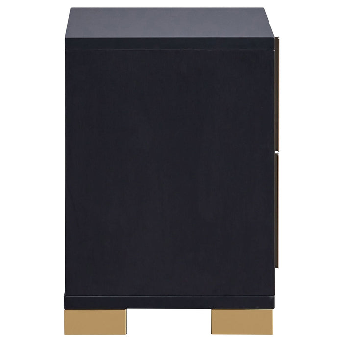 Marceline 2 - drawer Nightstand Black - Walo Furniture