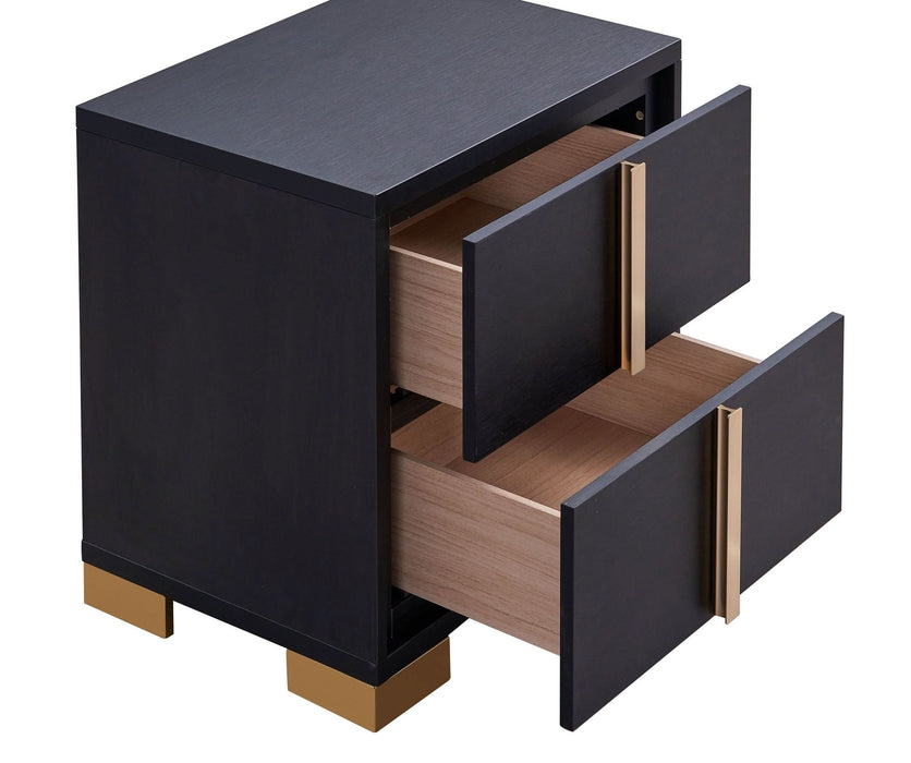 Marceline 2 - drawer Nightstand Black - Walo Furniture