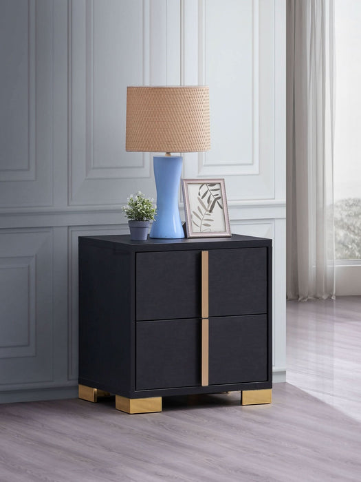 Marceline 2 - drawer Nightstand Black - Walo Furniture