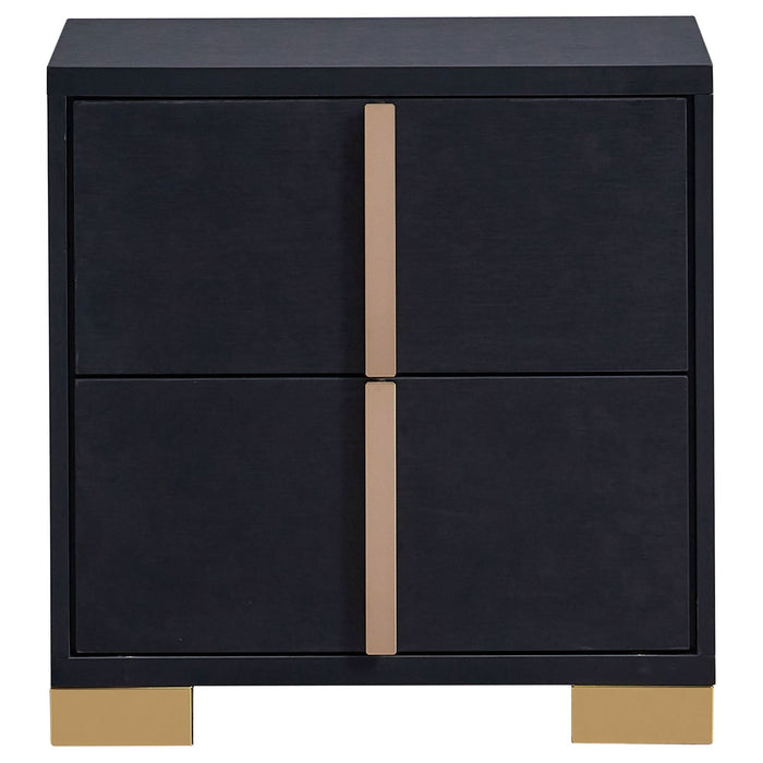 Marceline 2 - drawer Nightstand Black - Walo Furniture