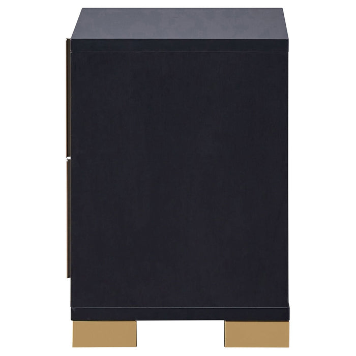 Marceline 2 - drawer Nightstand Black - Walo Furniture