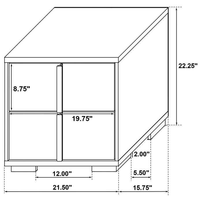 Marceline 2 - drawer Nightstand White - Walo Furniture