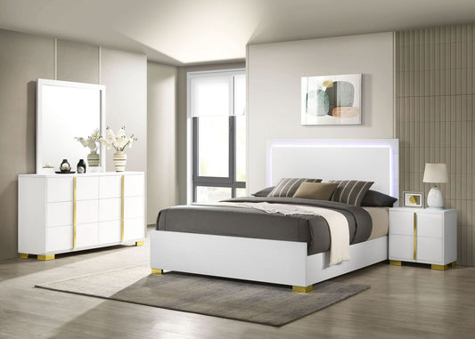 Marceline 4 - piece Queen Bedroom Set White - Walo Furniture