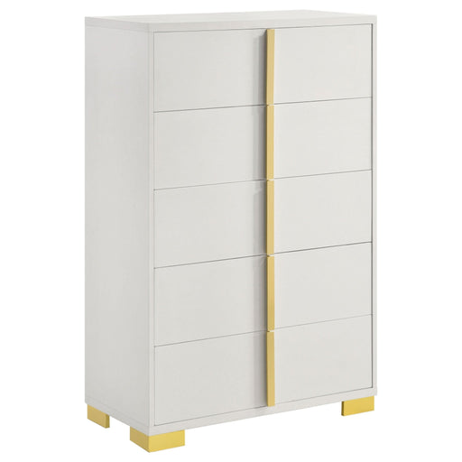 Marceline 5 - drawer Bedroom Chest White - Walo Furniture