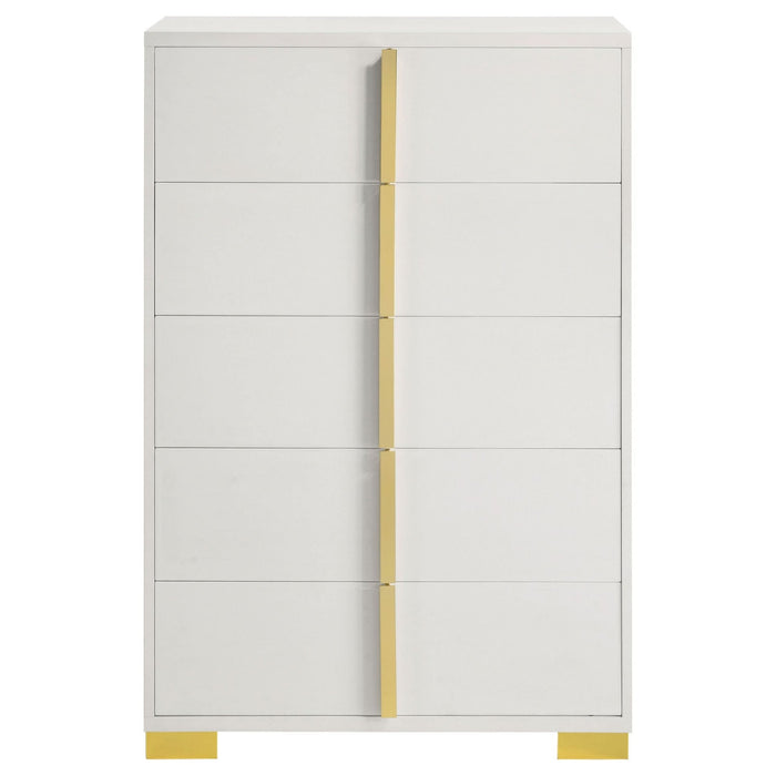 Marceline 5 - drawer Bedroom Chest White - Walo Furniture