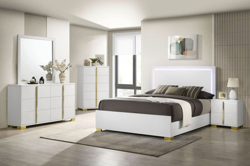 Marceline 5 - piece Full Bedroom Set White - Walo Furniture