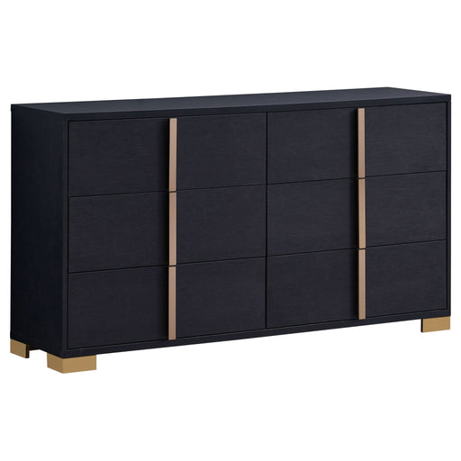 Marceline 6 - drawer Dresser Black - Walo Furniture