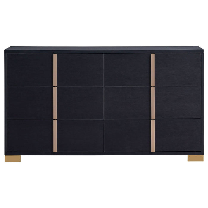 Marceline 6 - drawer Dresser Black - Walo Furniture