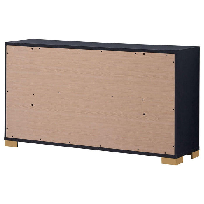 Marceline 6 - drawer Dresser Black - Walo Furniture