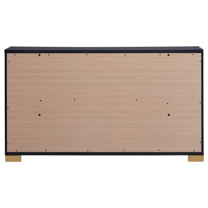 Marceline 6 - drawer Dresser Black - Walo Furniture