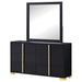 Marceline 6 - drawer Dresser with Mirror Black - Walo Furniture