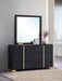 Marceline 6 - drawer Dresser with Mirror Black - Walo Furniture