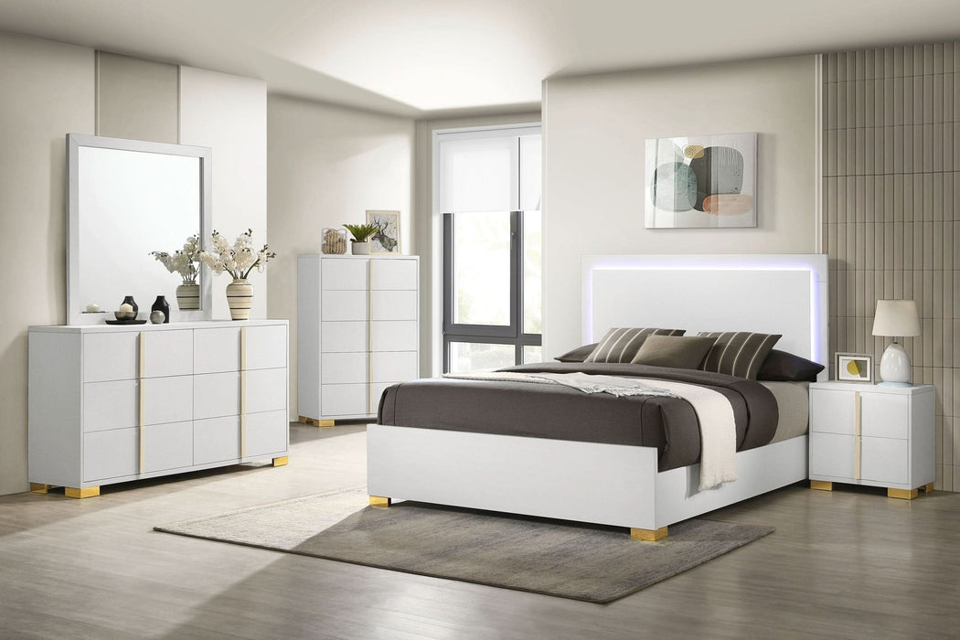 Marceline 6 - drawer Dresser with Mirror White - Walo Furniture