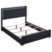 Marceline Wood Eastern King LED Panel Bed Black - Walo Furniture