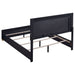 Marceline Wood Eastern King LED Panel Bed Black - Walo Furniture