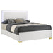 Marceline Wood Eastern King LED Panel Bed White - Walo Furniture