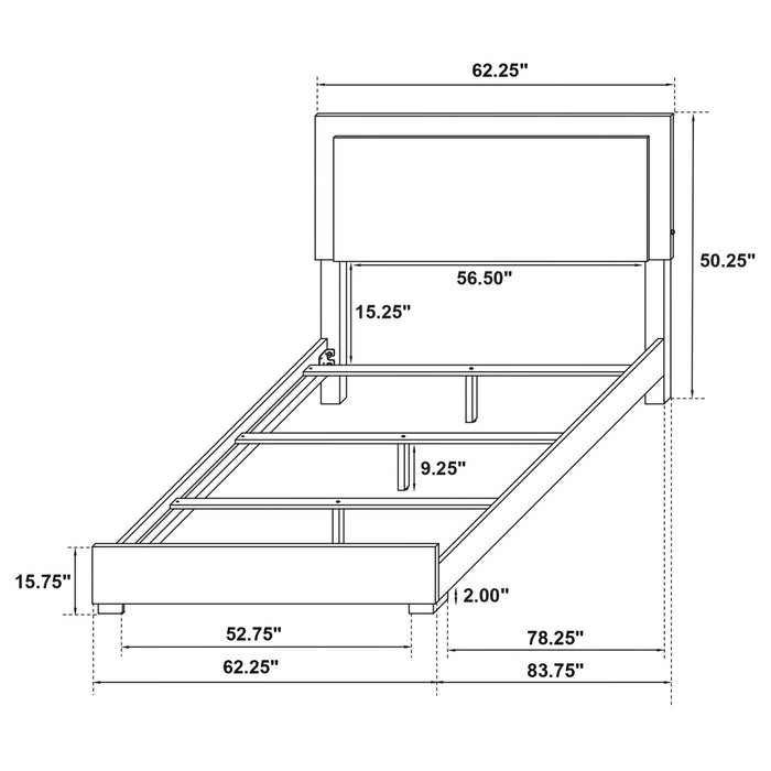 Marceline Wood Queen LED Panel Bed Black - Walo Furniture