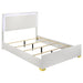 Marceline Wood Queen LED Panel Bed White - Walo Furniture