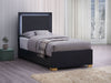 Marceline Wood Twin LED Panel Bed Black - Walo Furniture