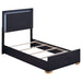 Marceline Wood Twin LED Panel Bed Black - Walo Furniture