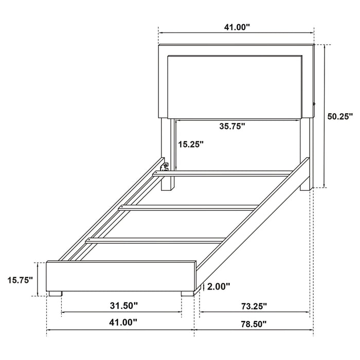 Marceline Wood Twin LED Panel Bed Black - Walo Furniture