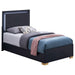 Marceline Wood Twin LED Panel Bed Black - Walo Furniture