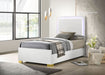 Marceline Wood Twin LED Panel Bed White - Walo Furniture