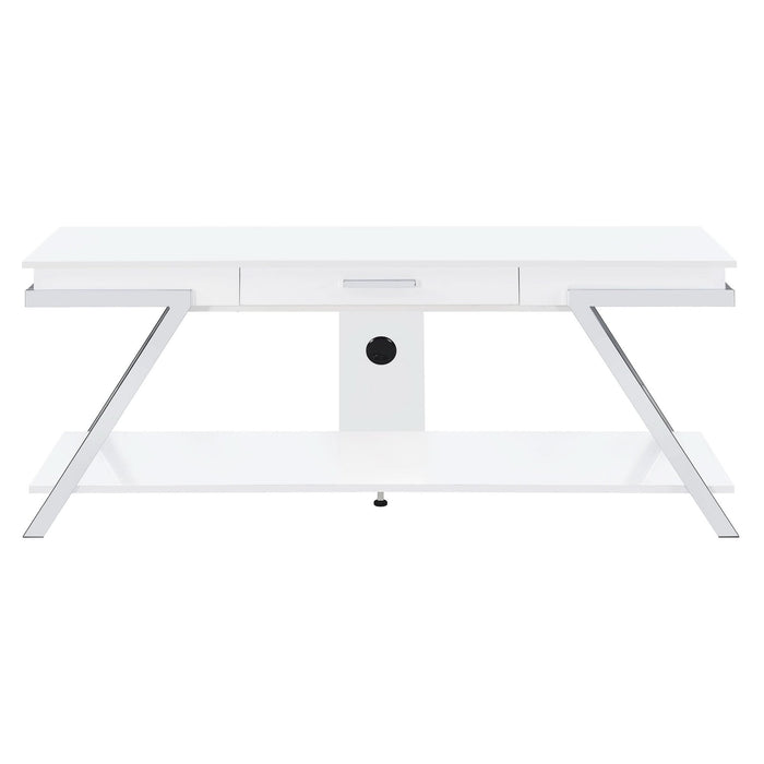 Marcia 1 - drawer Wood 60" TV Stand White High Gloss - Walo Furniture