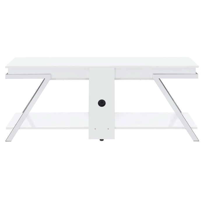 Marcia 1 - drawer Wood 60" TV Stand White High Gloss - Walo Furniture