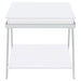 Marcia Rectangular Side End Table White High Gloss - Walo Furniture