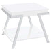 Marcia Rectangular Side End Table White High Gloss - Walo Furniture