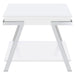 Marcia Rectangular Side End Table White High Gloss - Walo Furniture