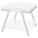 Marcia Rectangular Side End Table White High Gloss - Walo Furniture