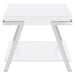 Marcia Rectangular Side End Table White High Gloss - Walo Furniture