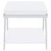 Marcia Rectangular Side End Table White High Gloss - Walo Furniture