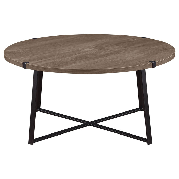 Marcus Round Engineered Wood Coffee Table Light Brown - Walo Furniture