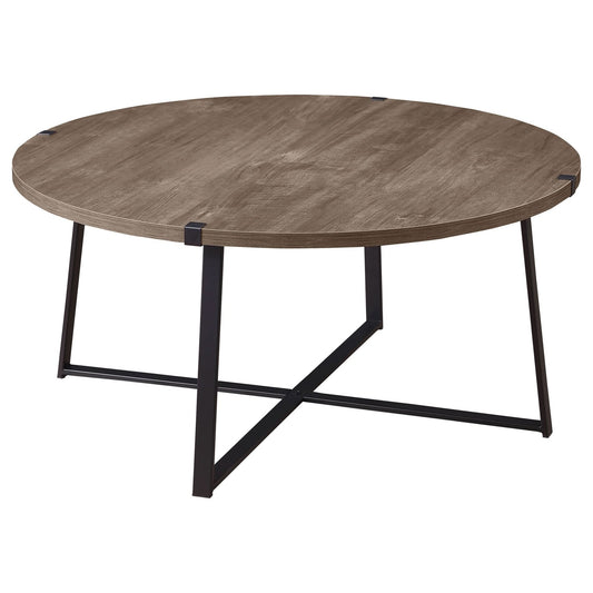 Marcus Round Engineered Wood Coffee Table Light Brown - Walo Furniture