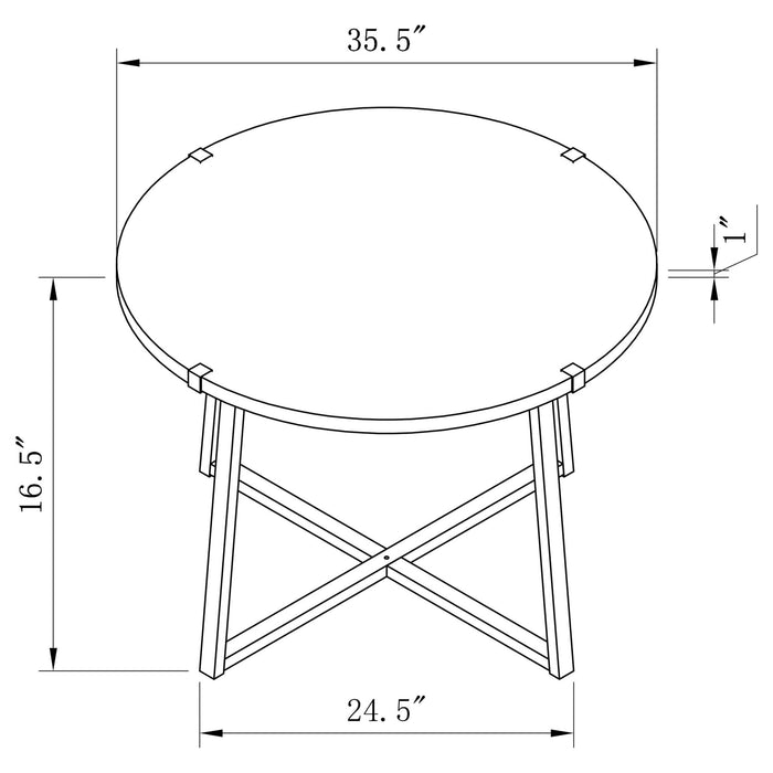 Marcus Round Engineered Wood Coffee Table Light Brown - Walo Furniture