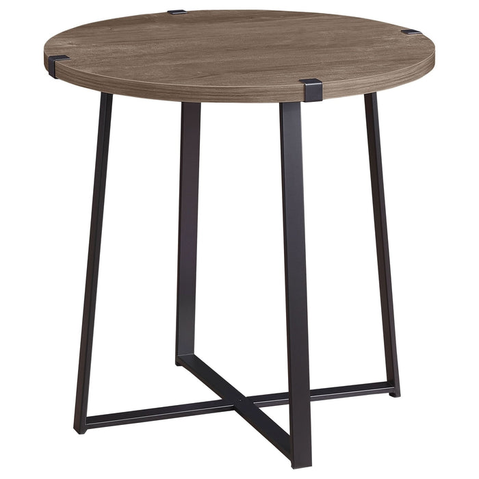 Marcus Round Engineered Wood Side End Table Light Brown - Walo Furniture