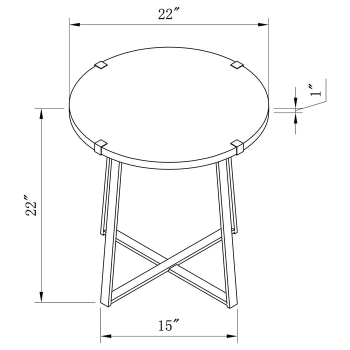 Marcus Round Engineered Wood Side End Table Light Brown - Walo Furniture