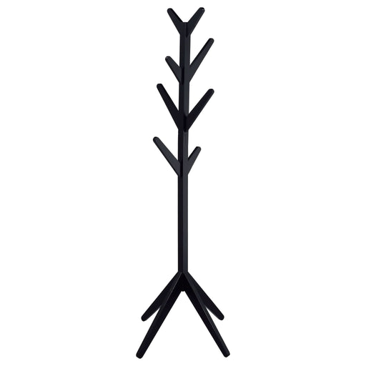 Margaret Solid Wood Coat Rack Clothing Hanger Black - Walo Furniture