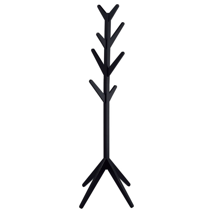 Margaret Solid Wood Coat Rack Clothing Hanger Black - Walo Furniture