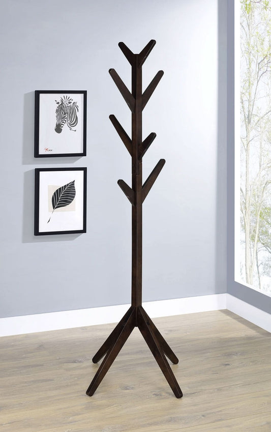 Margaret Solid Wood Coat Rack Clothing Hanger Cappuccino - Walo Furniture