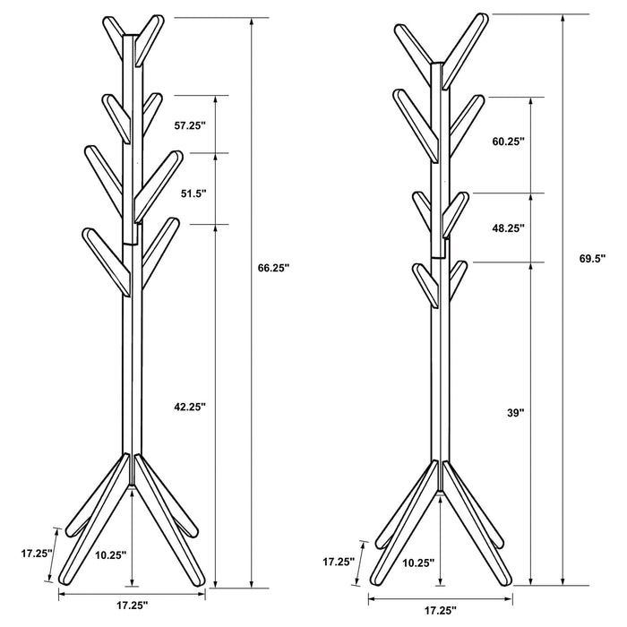 Margaret Solid Wood Coat Rack Clothing Hanger Cappuccino - Walo Furniture