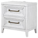 Marielle 2 - drawer Nightstand Bedside Table Distressed White - Walo Furniture