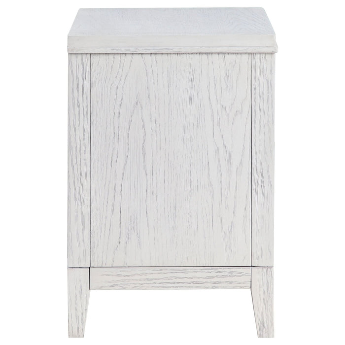 Marielle 2 - drawer Nightstand Bedside Table Distressed White - Walo Furniture