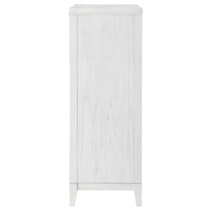 Marielle 5 - drawer Bedroom Chest Distressed White - Walo Furniture